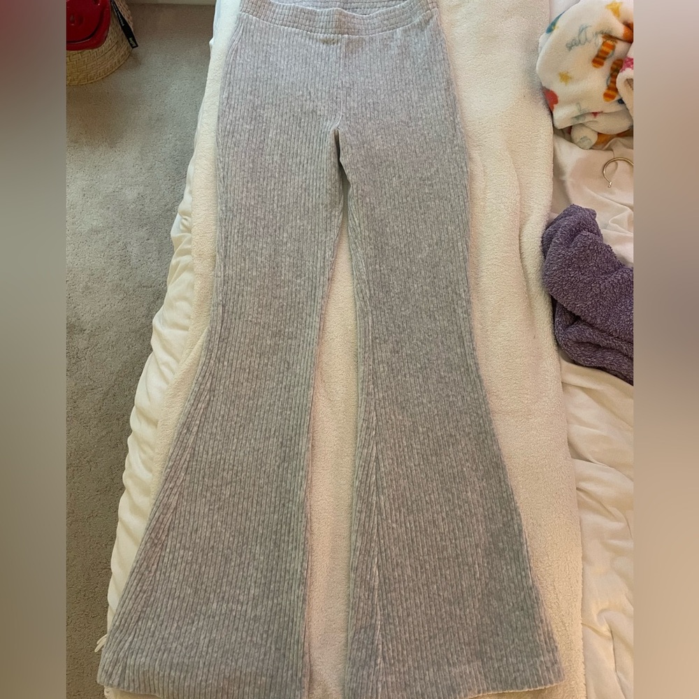 Aerie Heather Gray Flare Pants